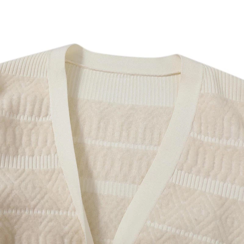 women's cotton v neck cardigan sweater-2