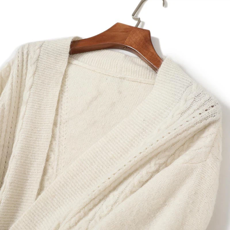 Women's Cream Knit Cardigan-2